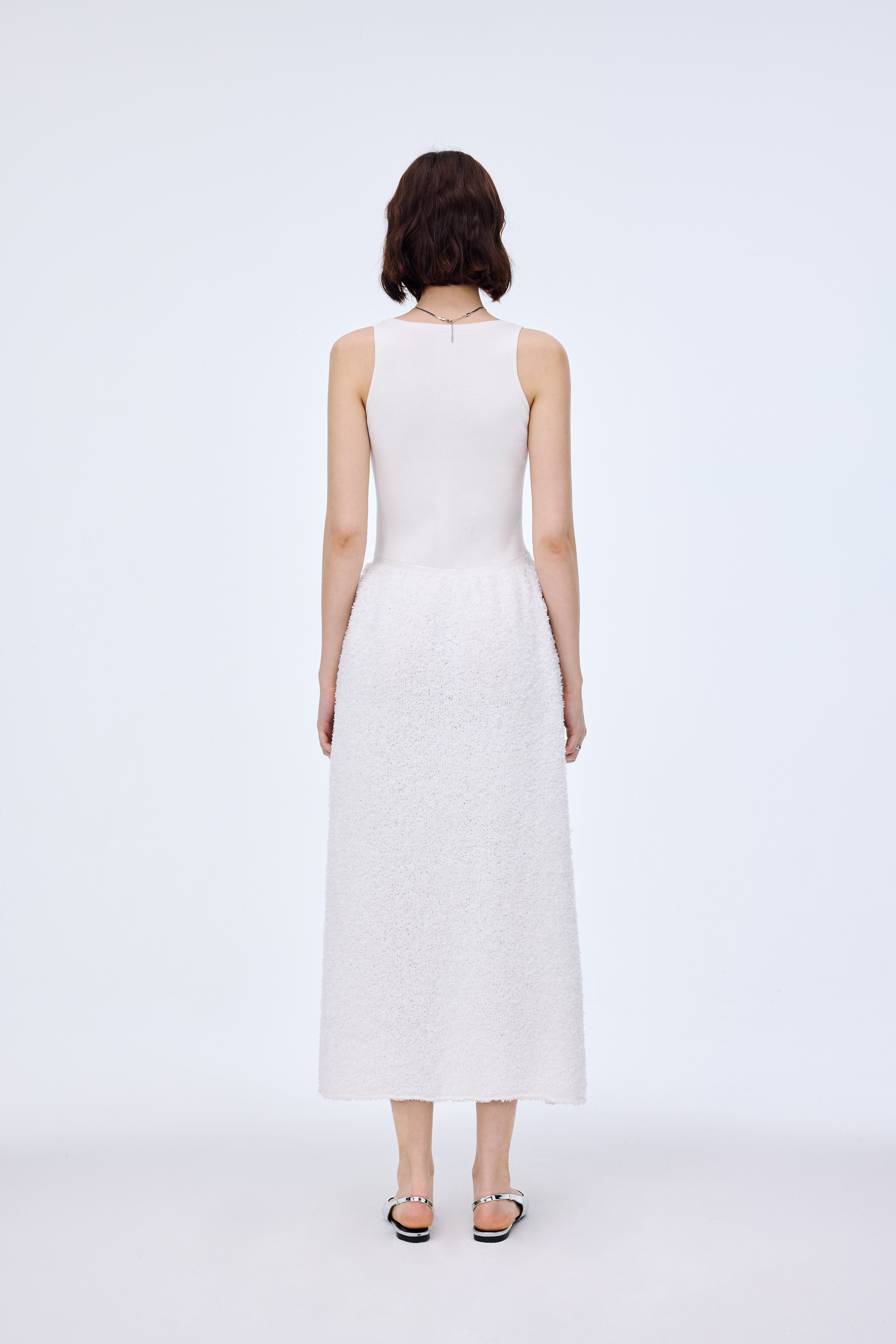 Sleeveless floral bud spliced dress