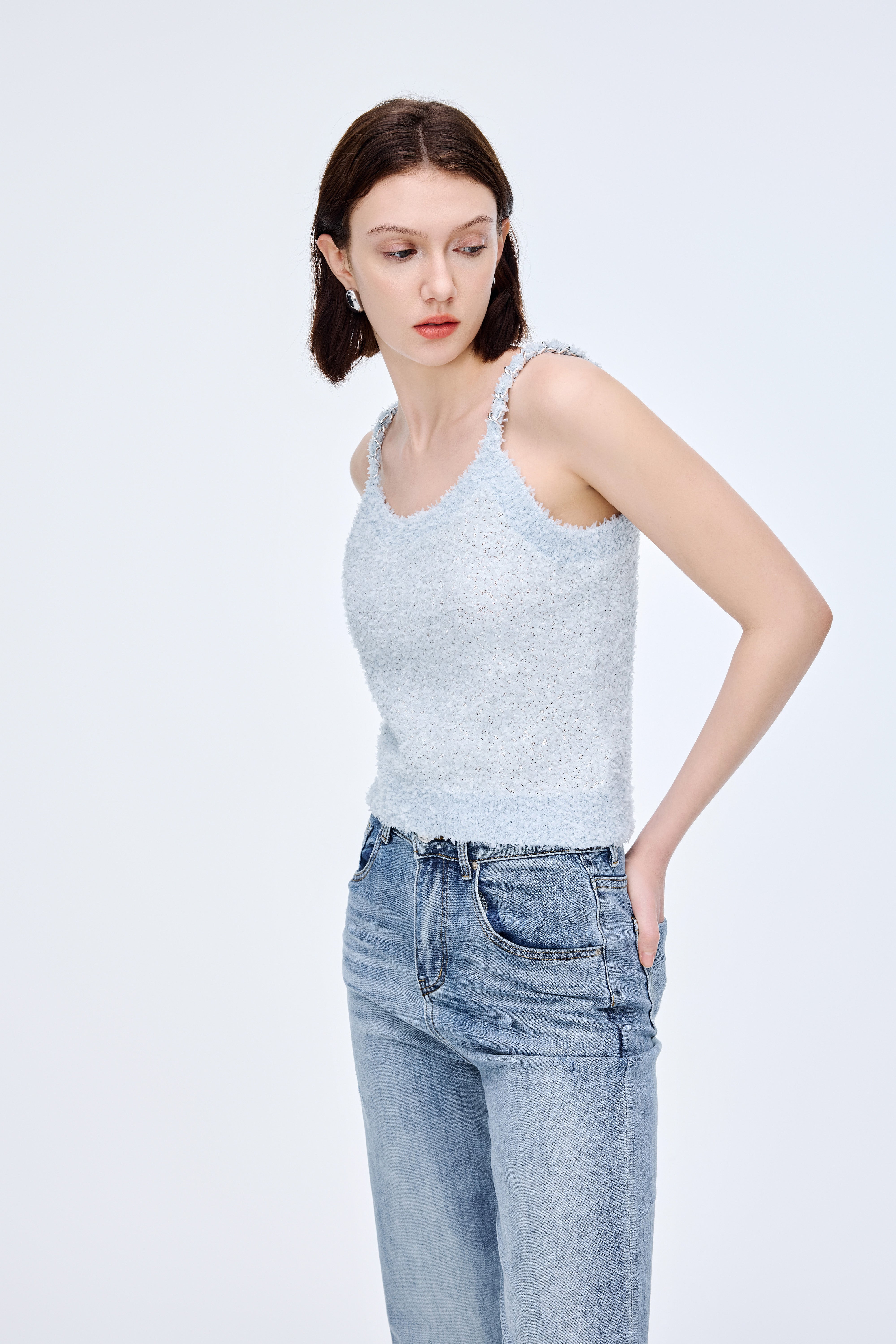 Floral Yarn Chain Vest