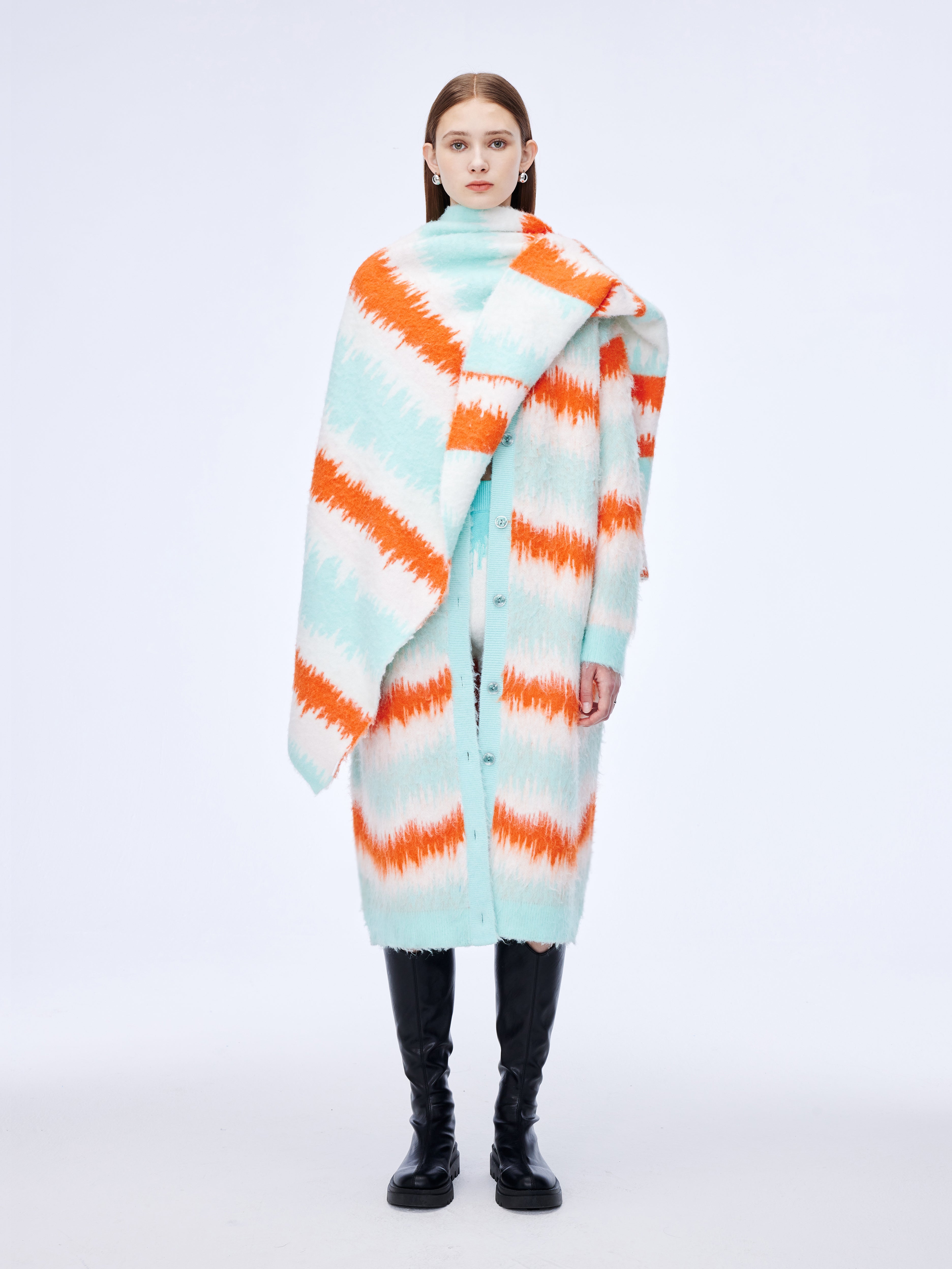 Bufanda colorida de gran tamaño