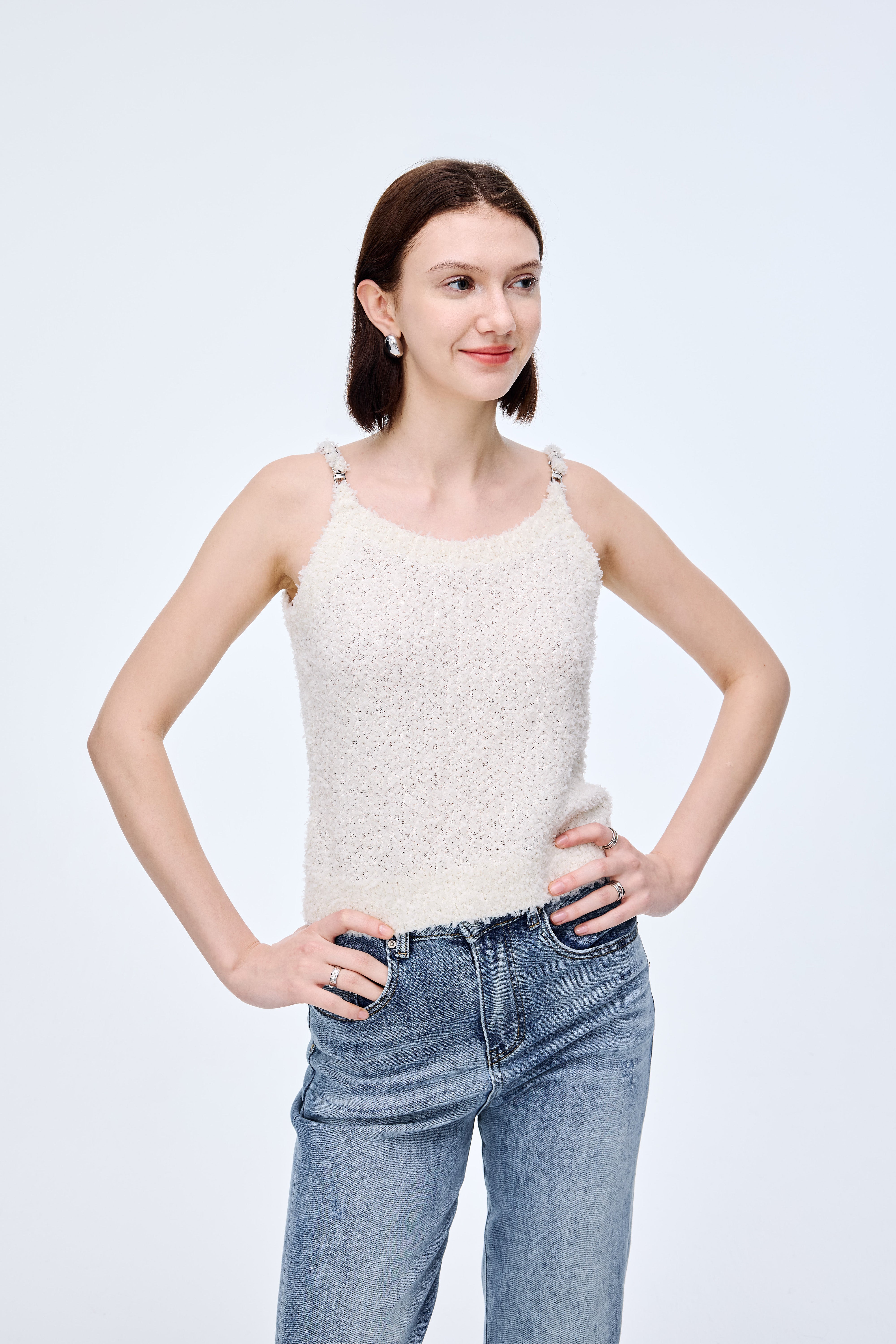 Floral Yarn Chain Vest