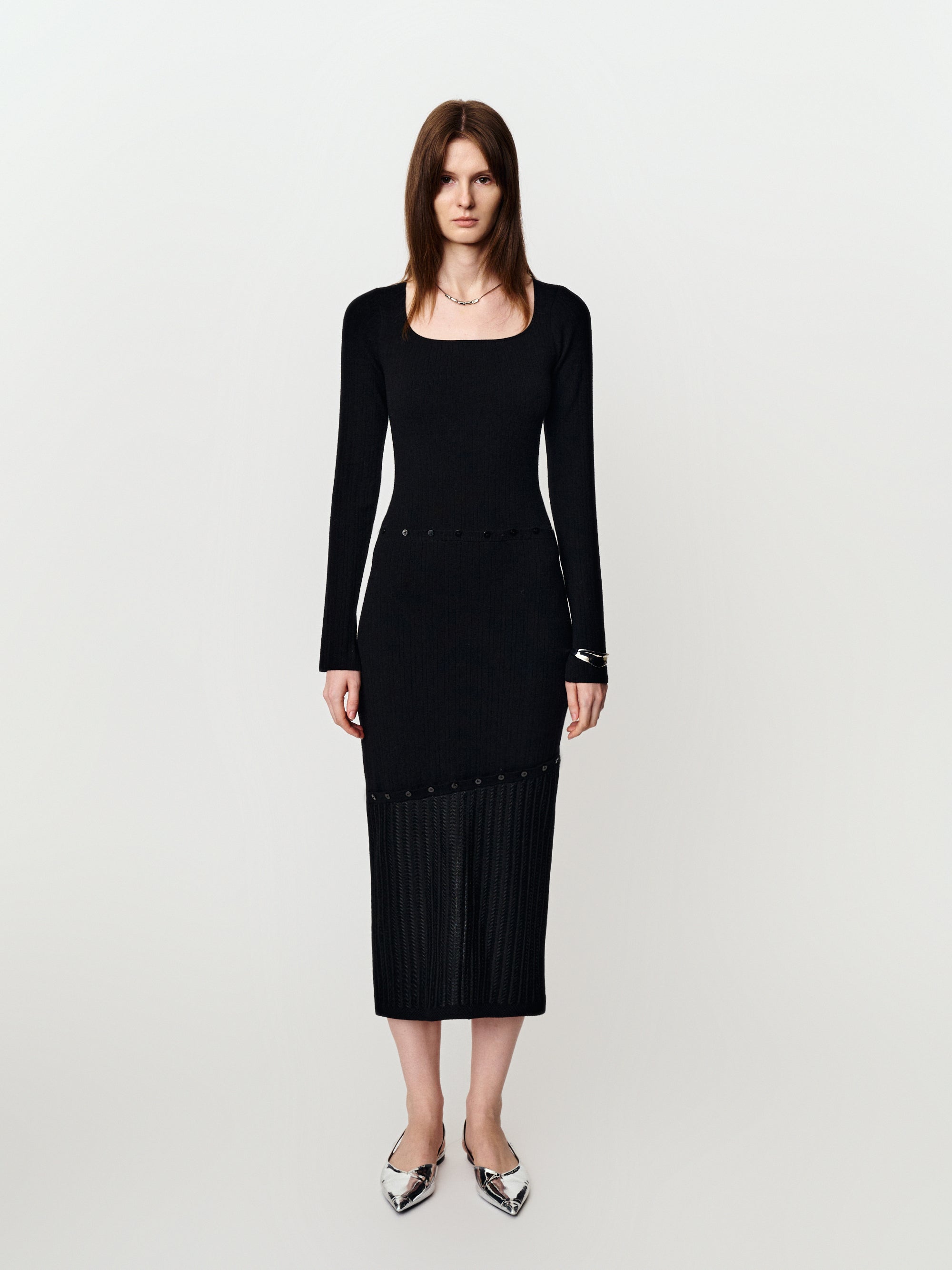 Design sense a dress to wear patchwork long sleeve knitted dress