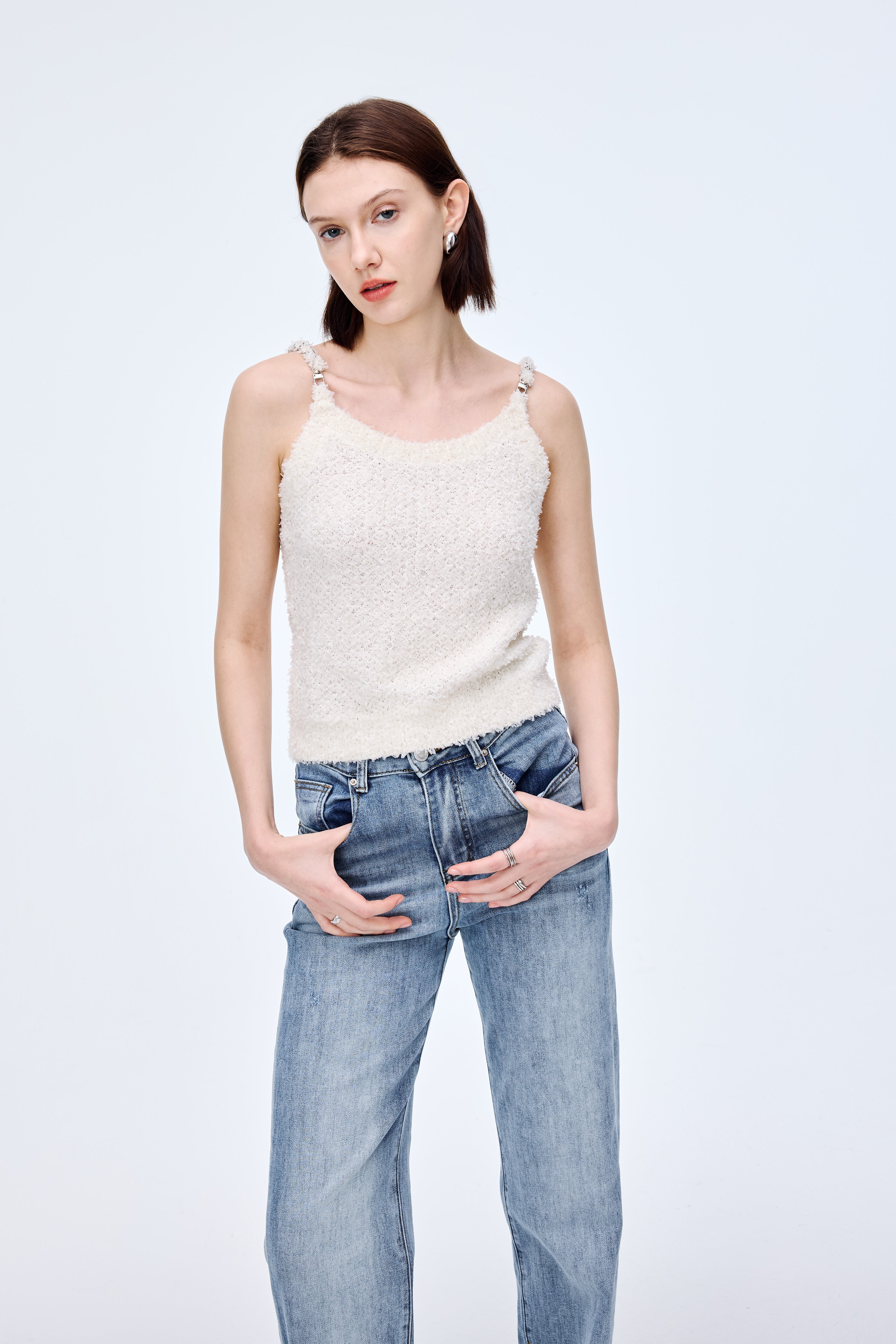 Floral Yarn Chain Vest