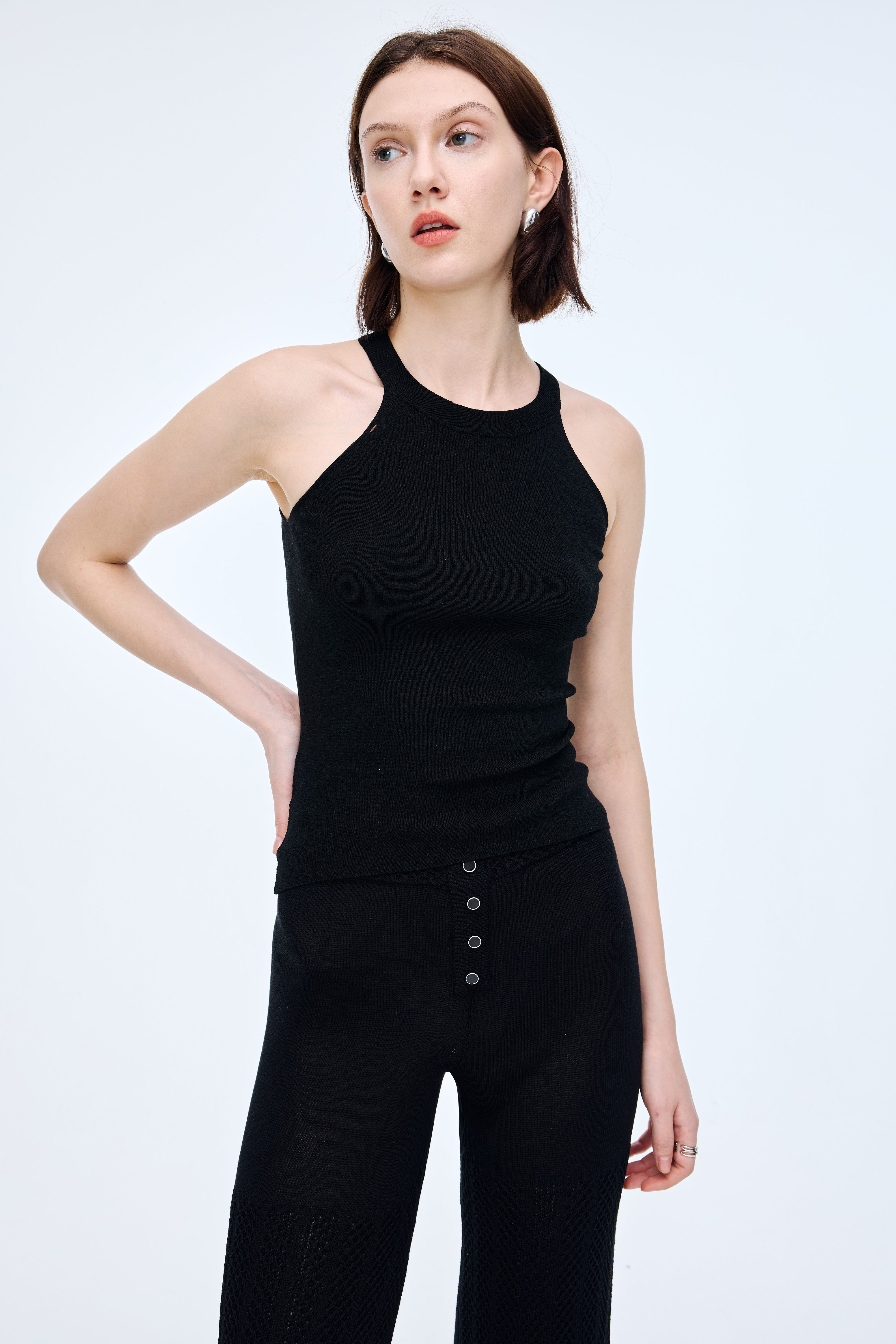 Detachable Patchwork Knit Top