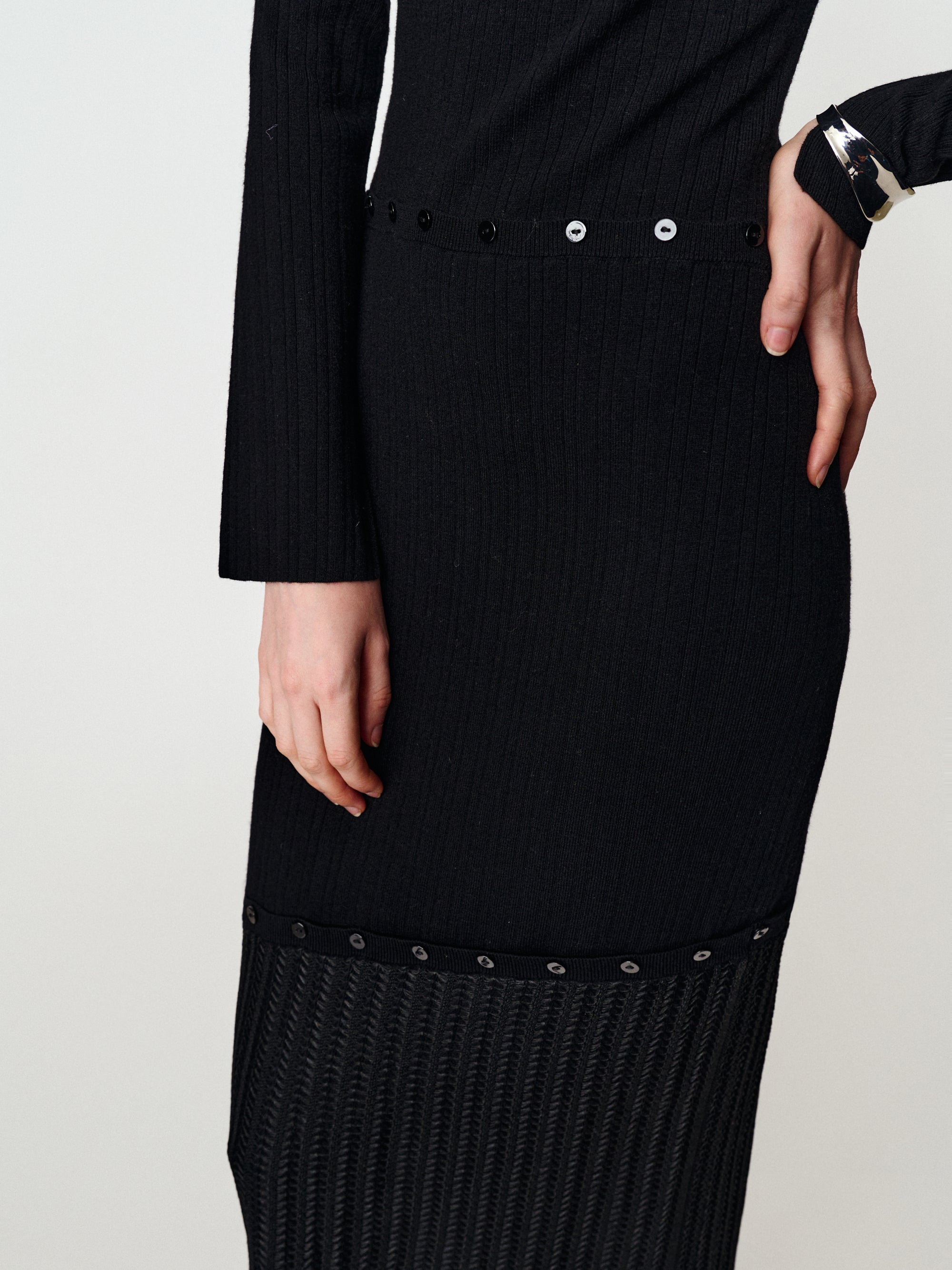 Design sense a dress to wear patchwork long sleeve knitted dress