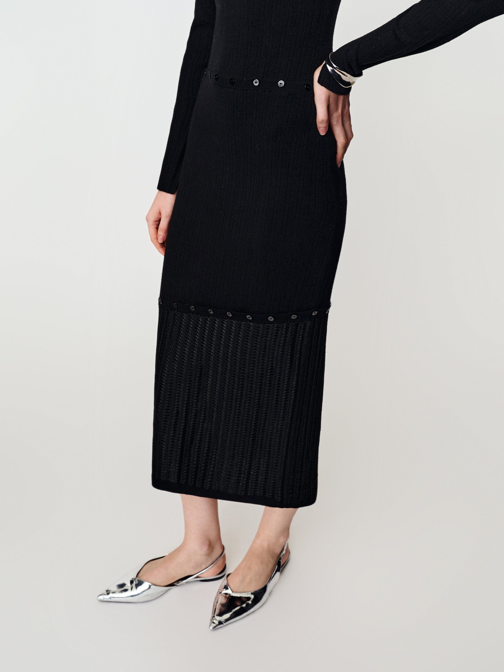Design sense a dress to wear patchwork long sleeve knitted dress