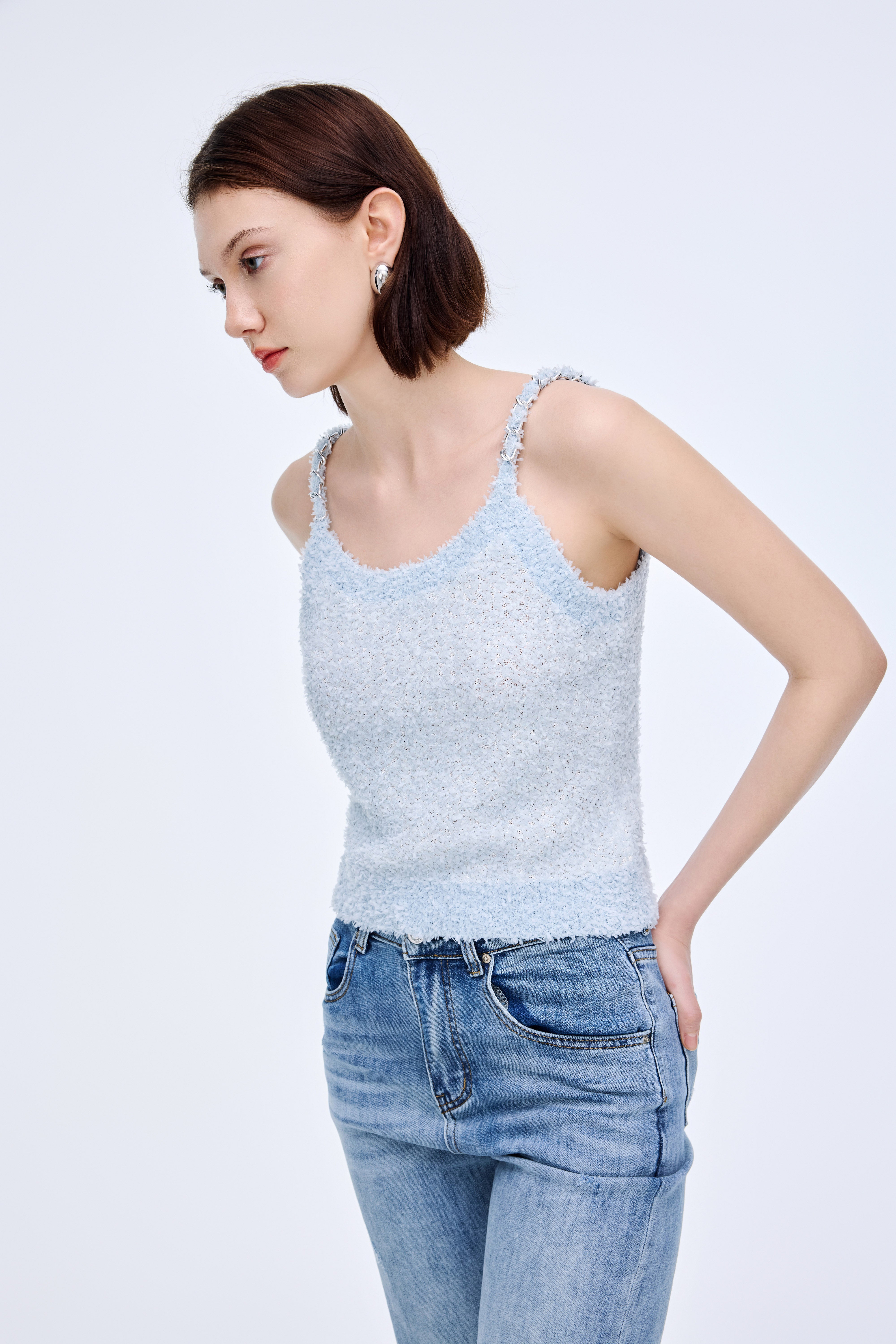 Floral Yarn Chain Vest