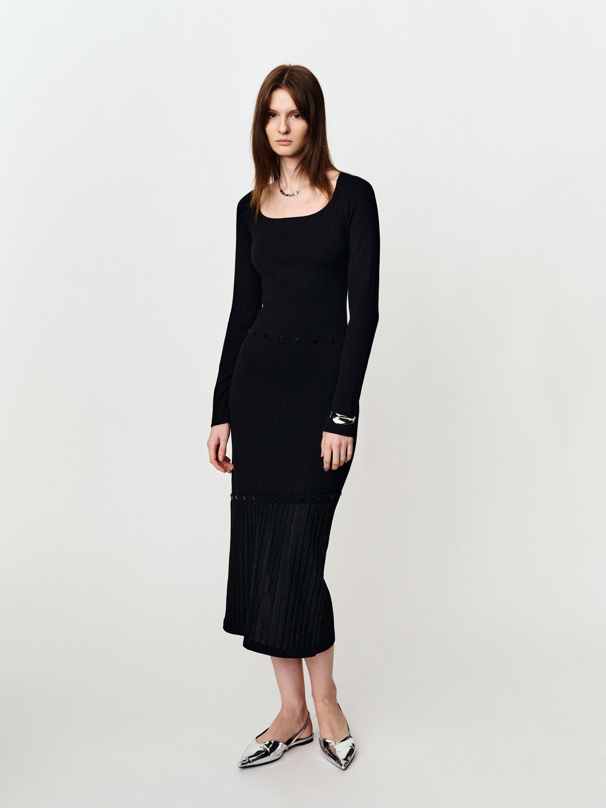 Design sense a dress to wear patchwork long sleeve knitted dress