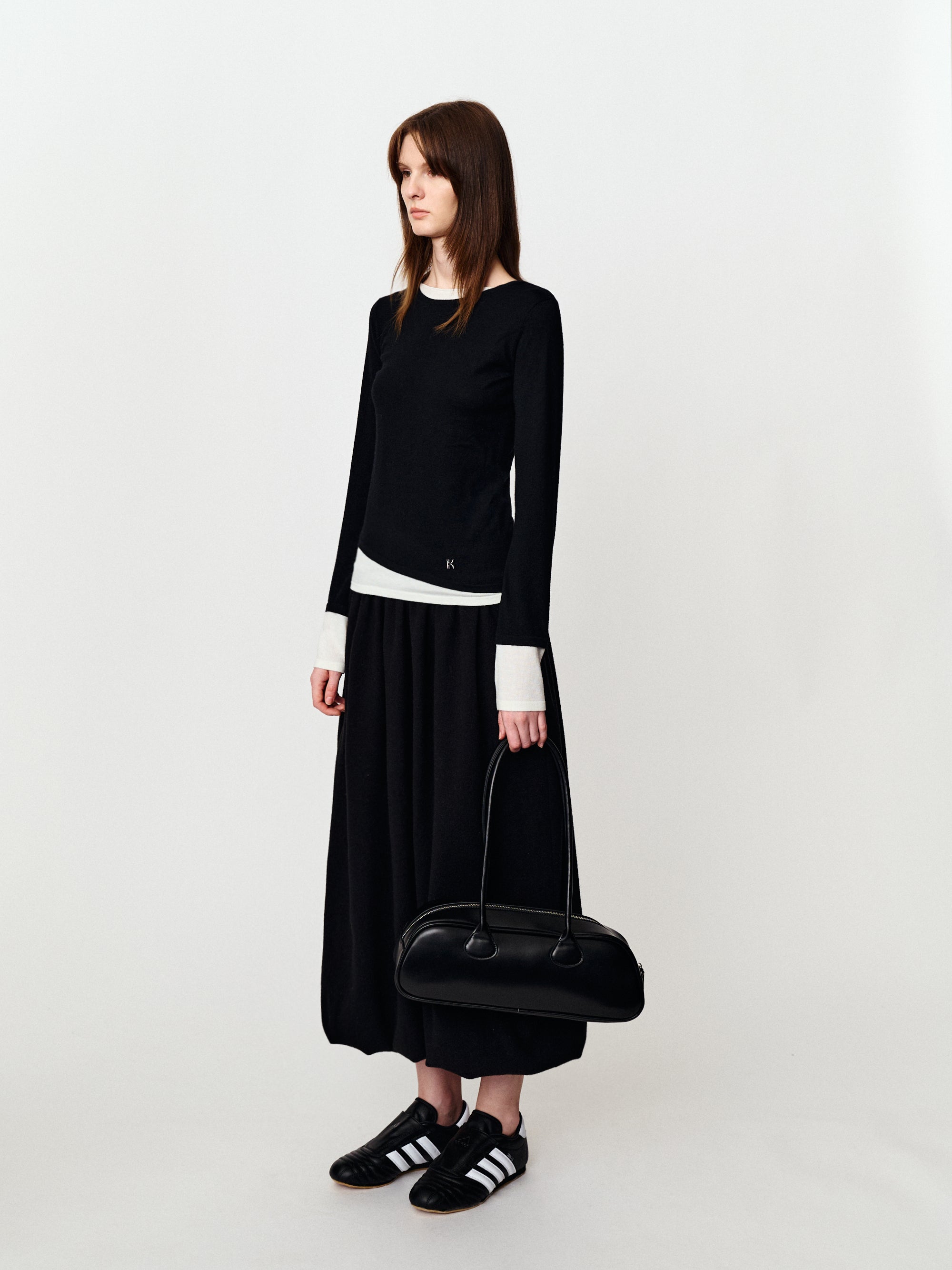 Color contrast two lazy French color matching knitwear