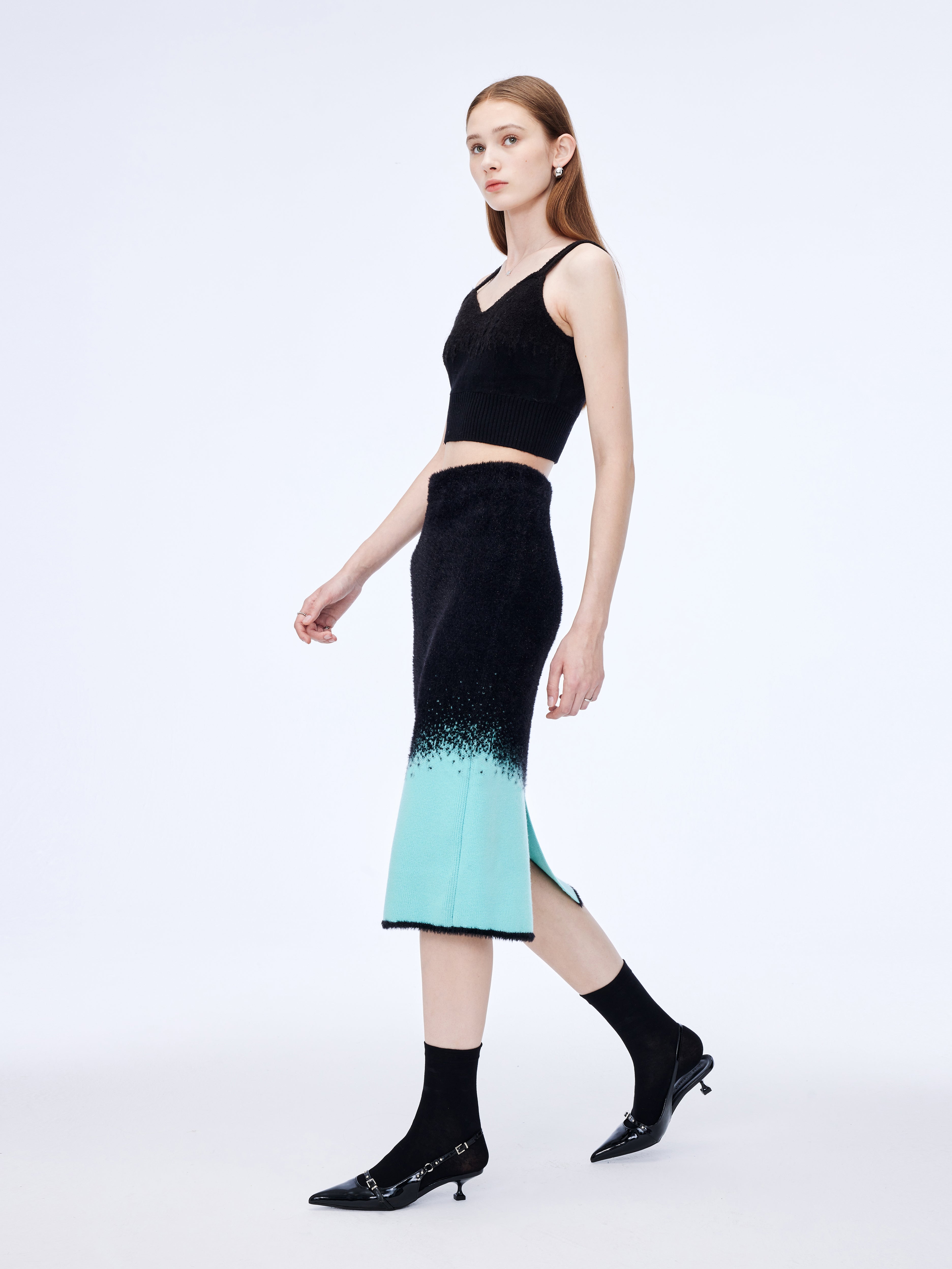 Gradient Midi Skirt