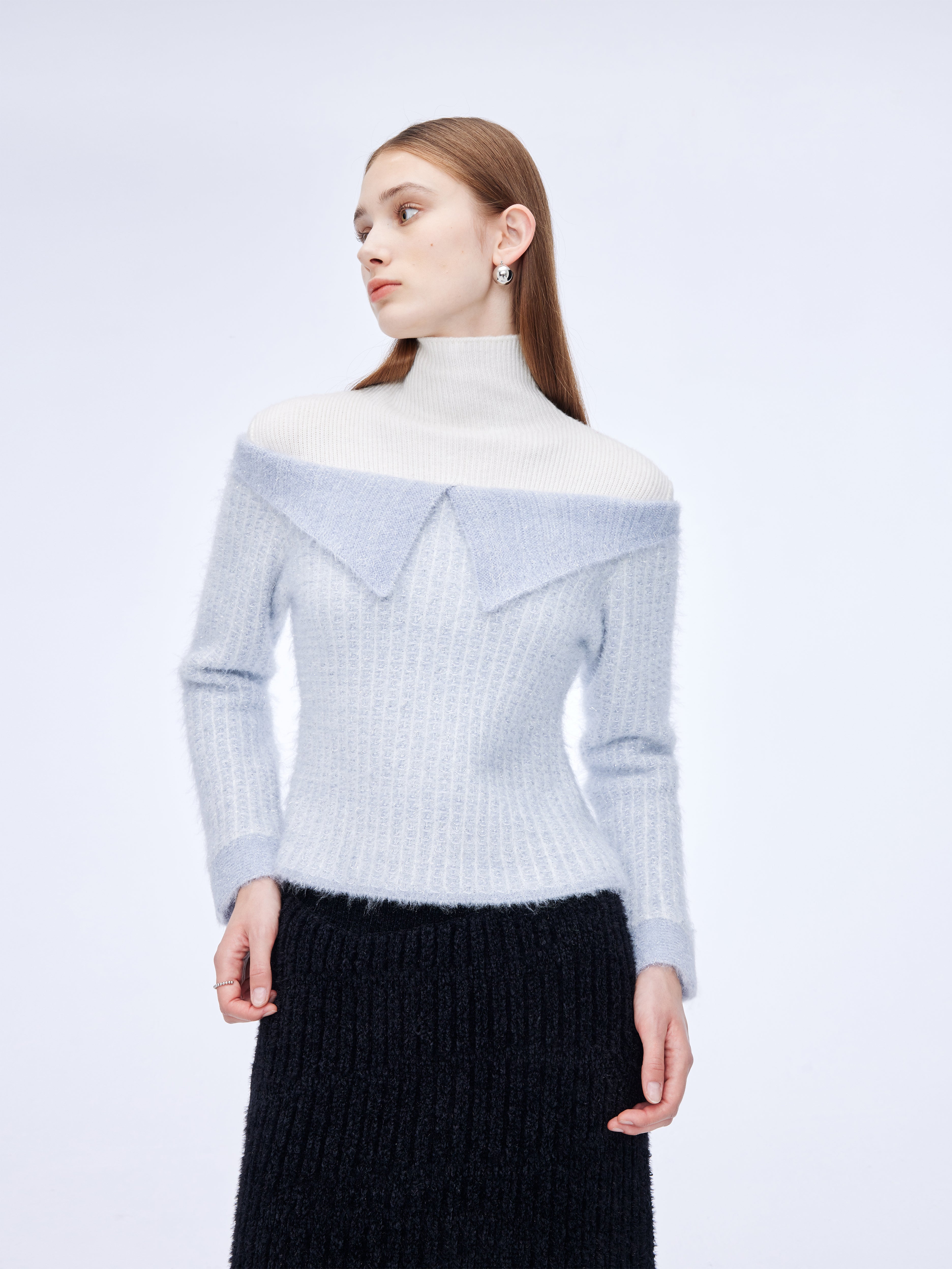 Patchwork high-neck Sweater