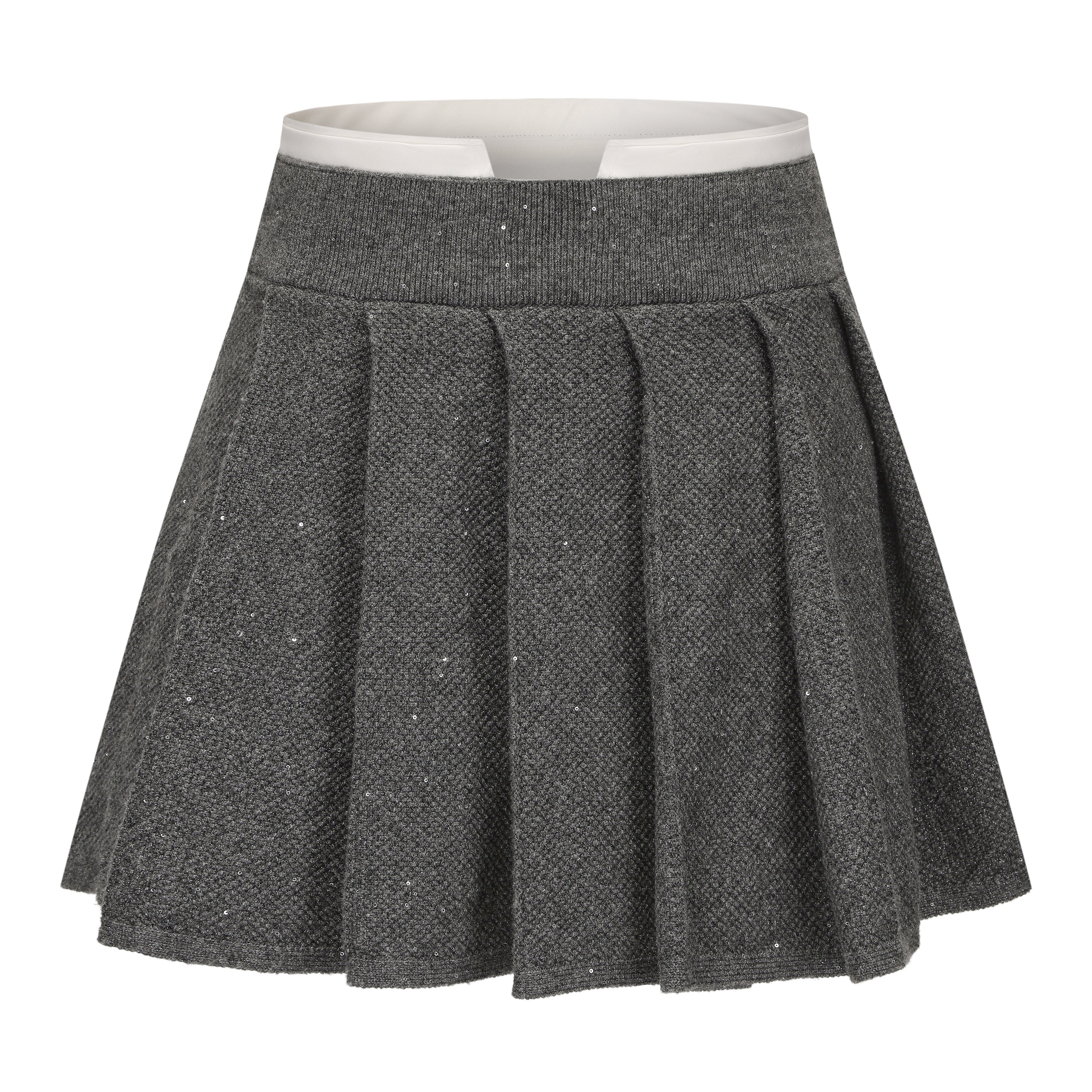 Sequin knit coat small fragrance suit high-waisted pleated skirt