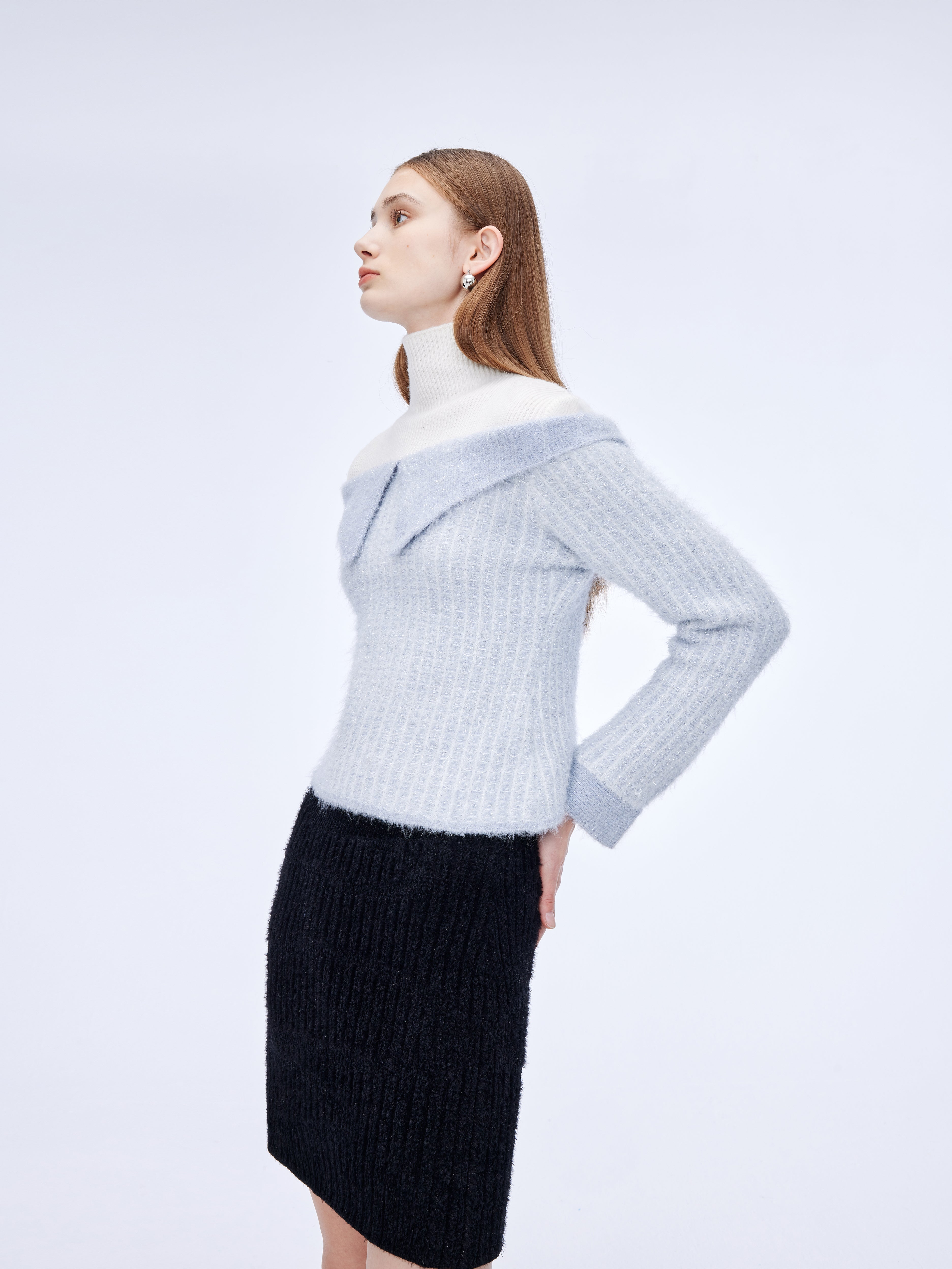 Patchwork high-neck Sweater