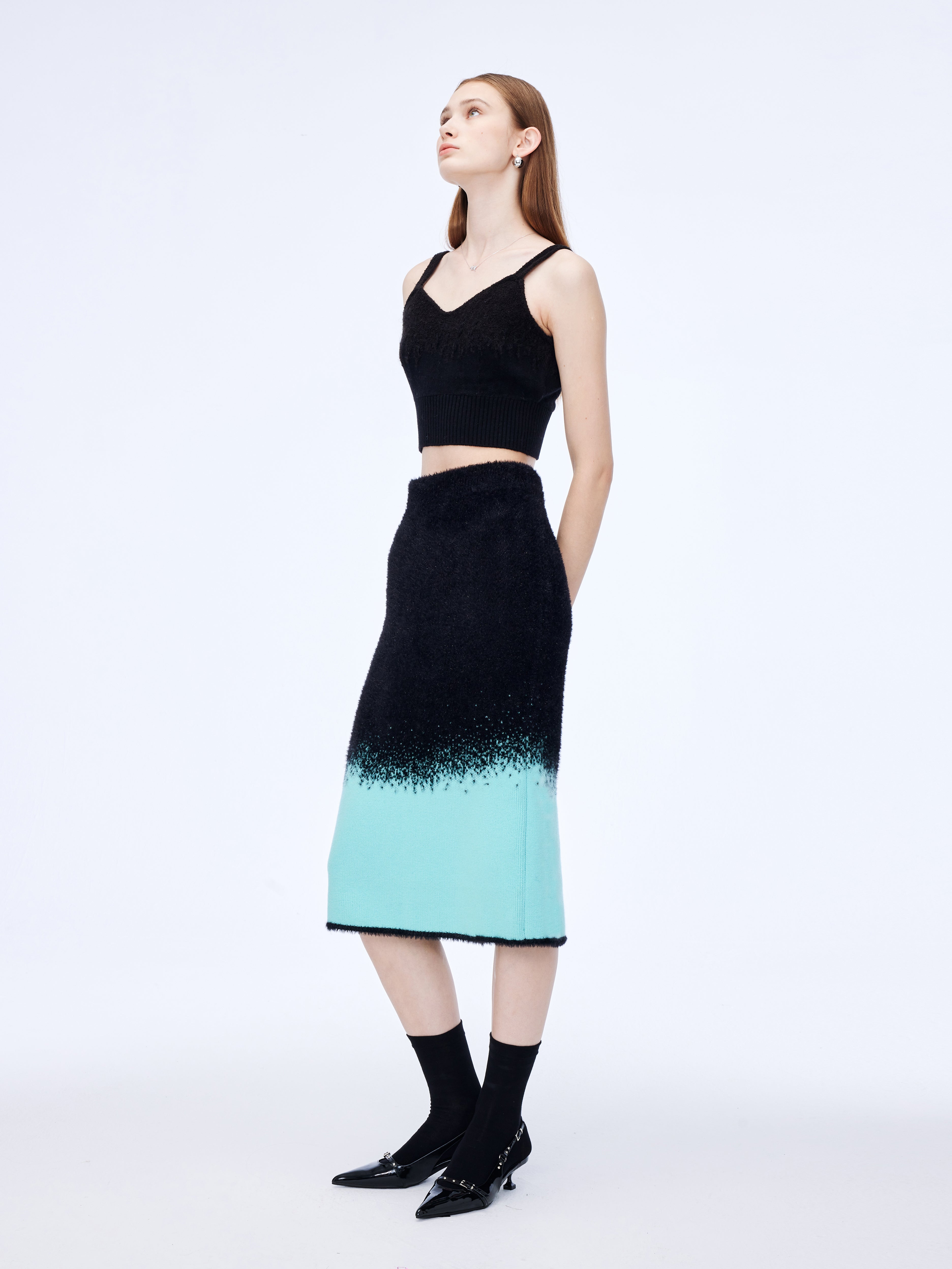 Gradient Midi Skirt