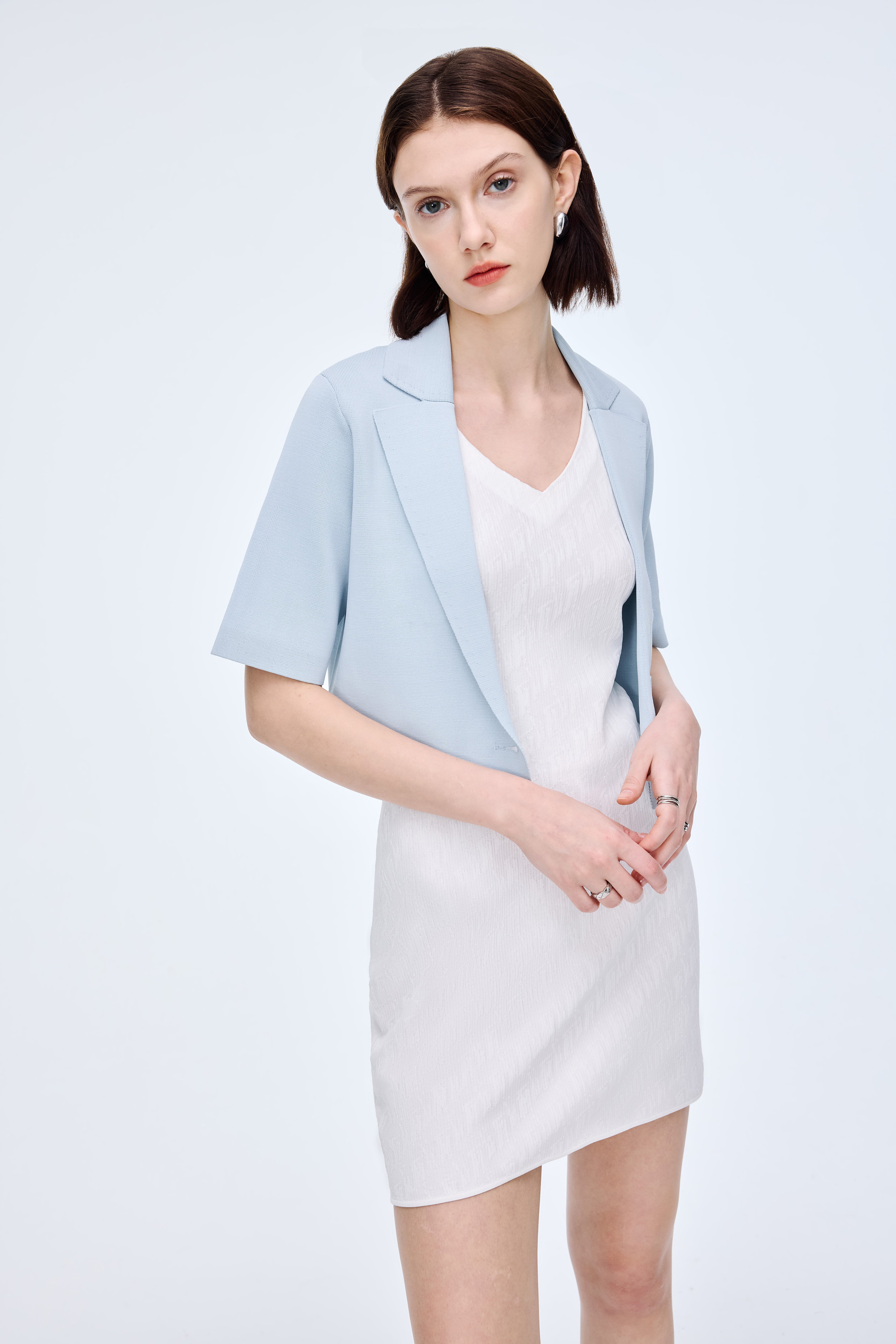 Knitted short-sleeve suit