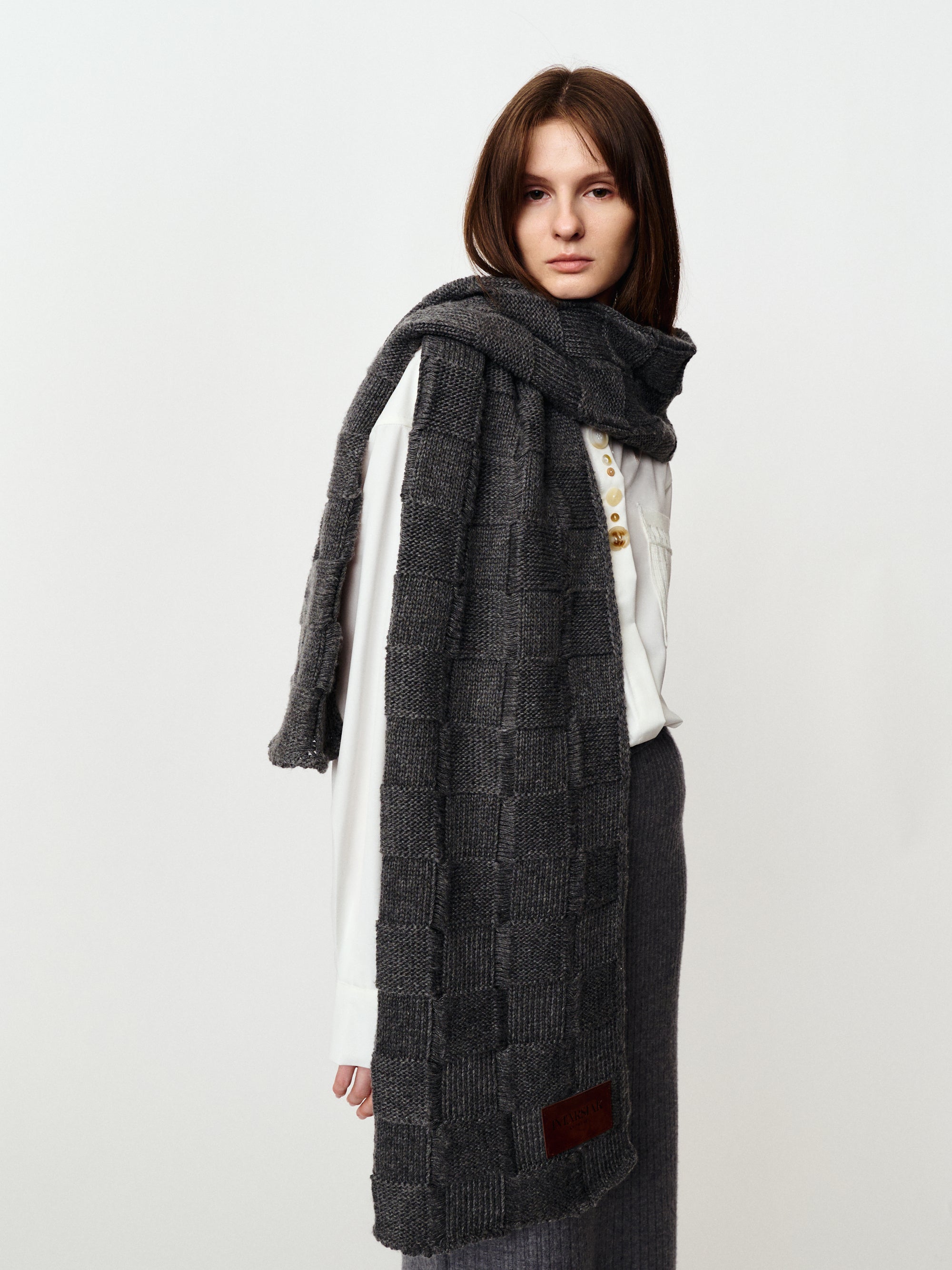 Square fabric soft knit scarf literary warm shawl